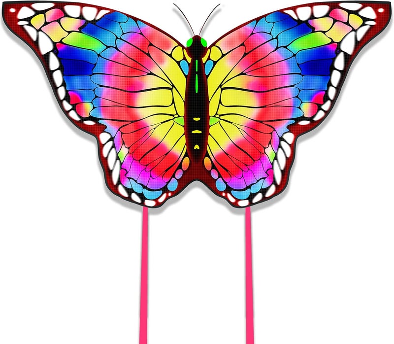 Crogift Store Butterfly Kite for Kids 4-8 8-12, Kid Kites Easy to Fly, Colorful Kite for Adults & Beginners, Beach Park Outdoor Activities, Easter Gift for Kid Boys & Girls(Purple and Yellow) - Image 1
